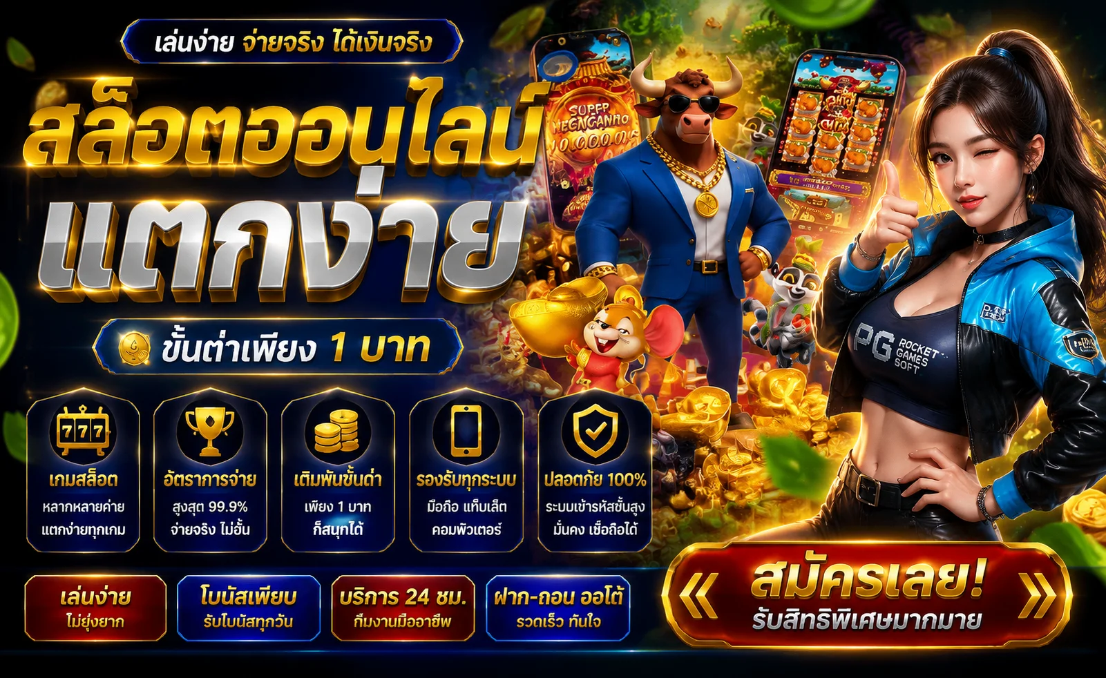รวมเกมสล็อต PG แตกง่ายบน ACE333